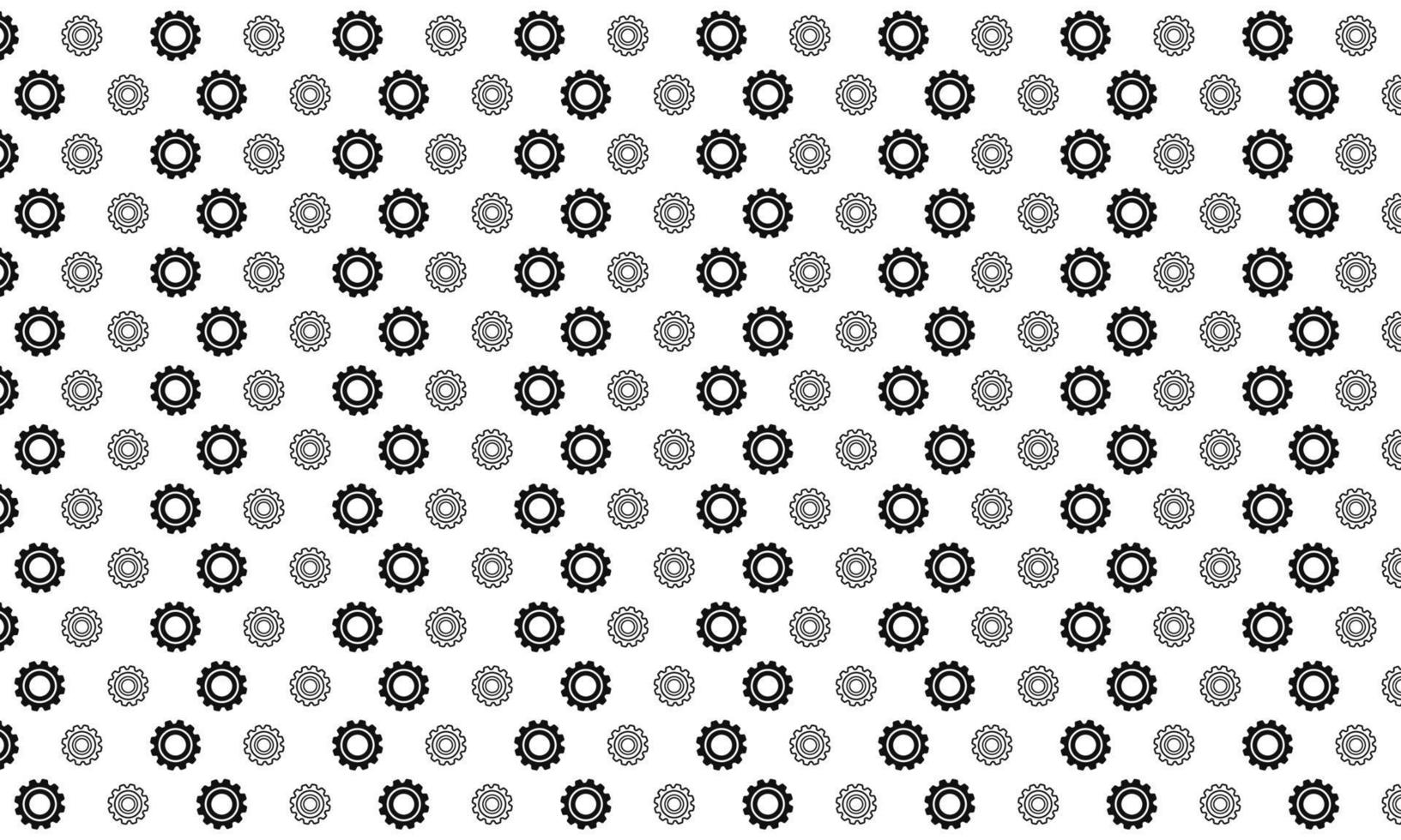 Black and White Gears Seamless Pattern vector
