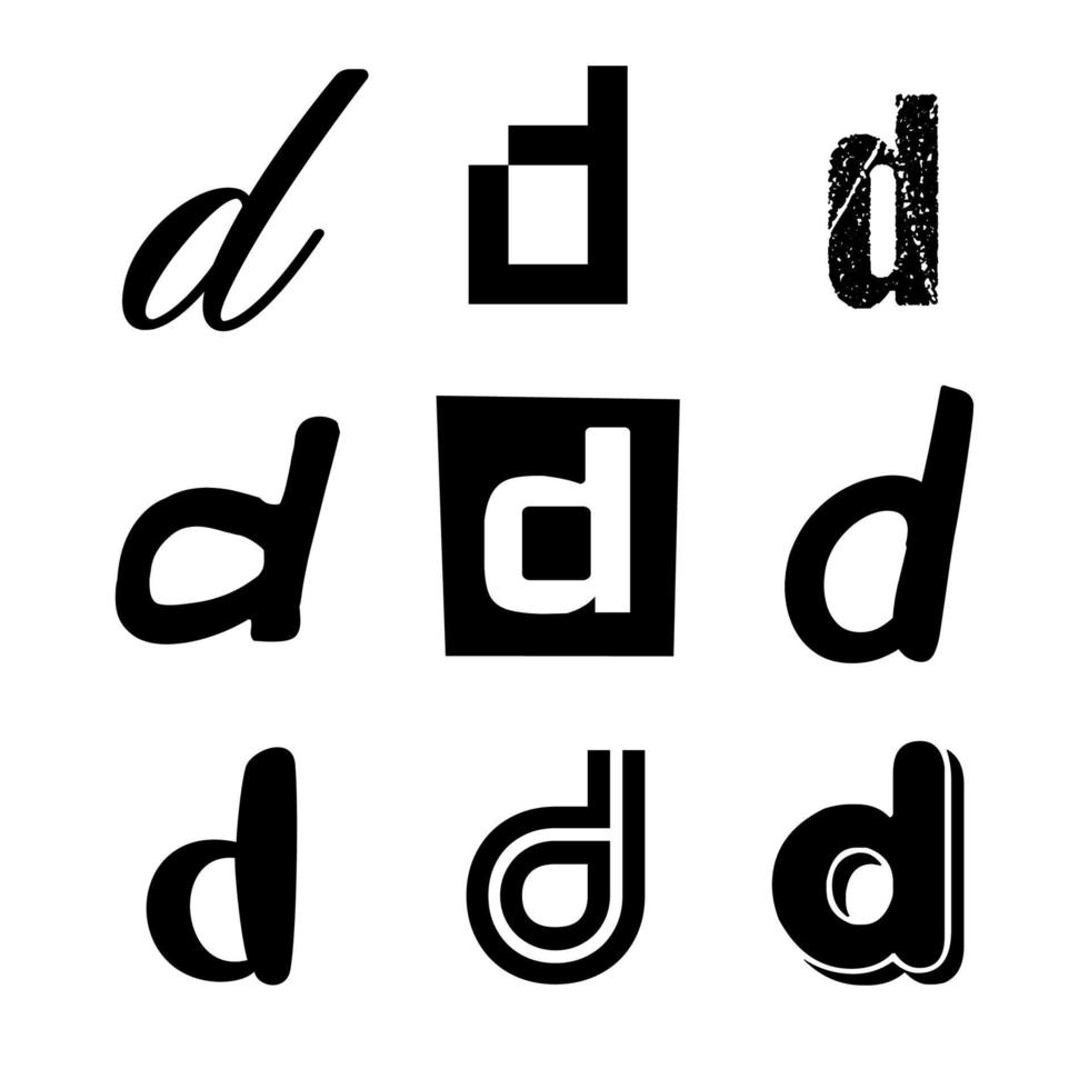 Small Letter D Alphabet Design vector