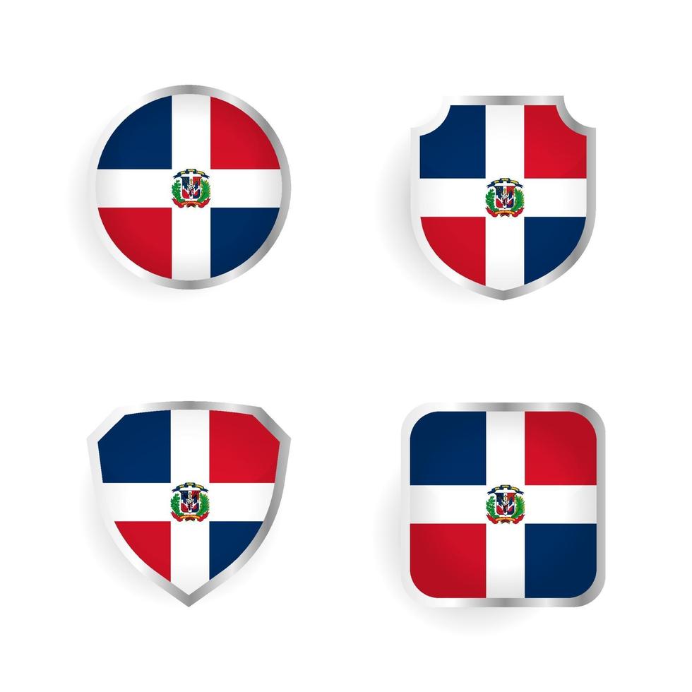 colección de insignias y etiquetas de república dominicana vector