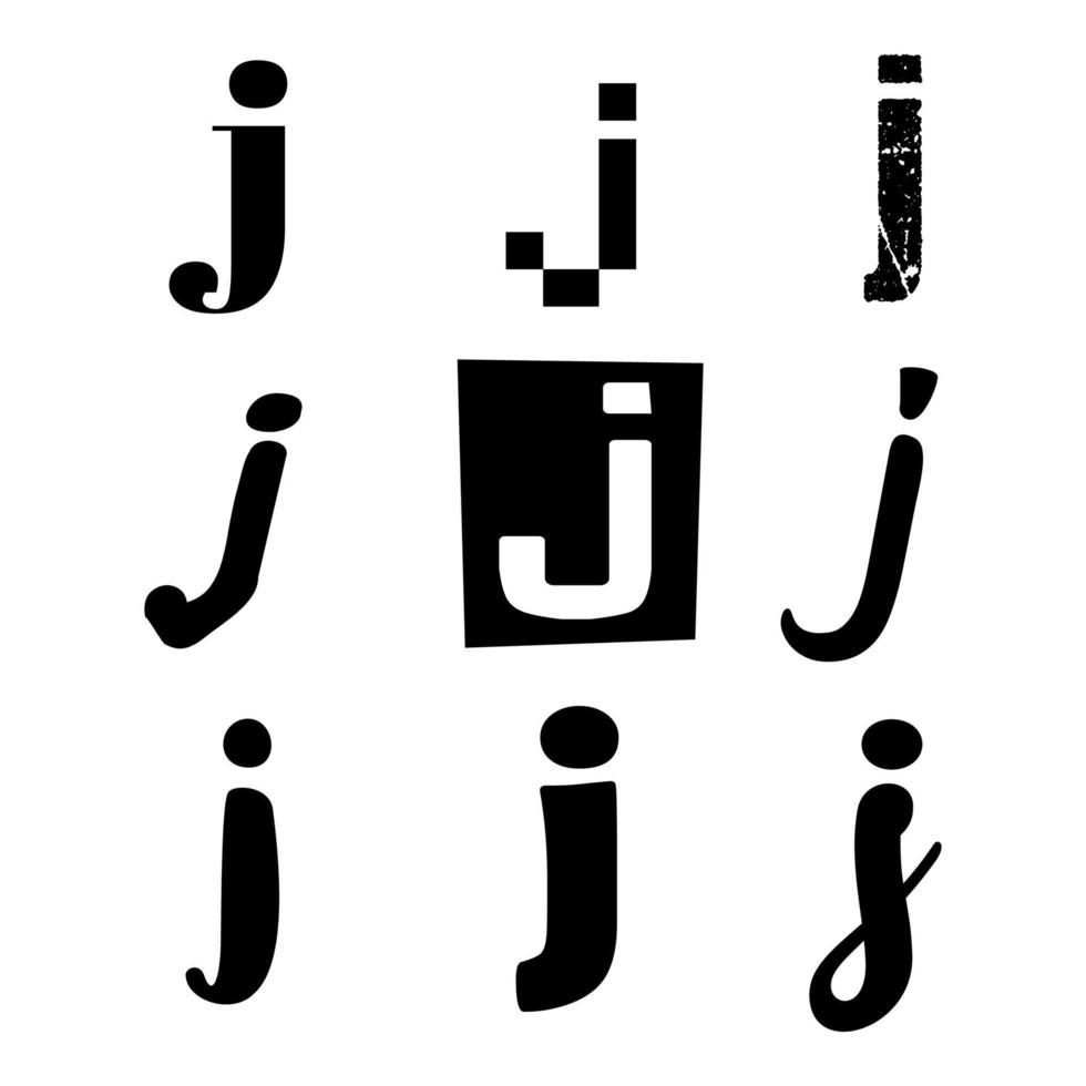 Small Letter J Alphabet Design vector