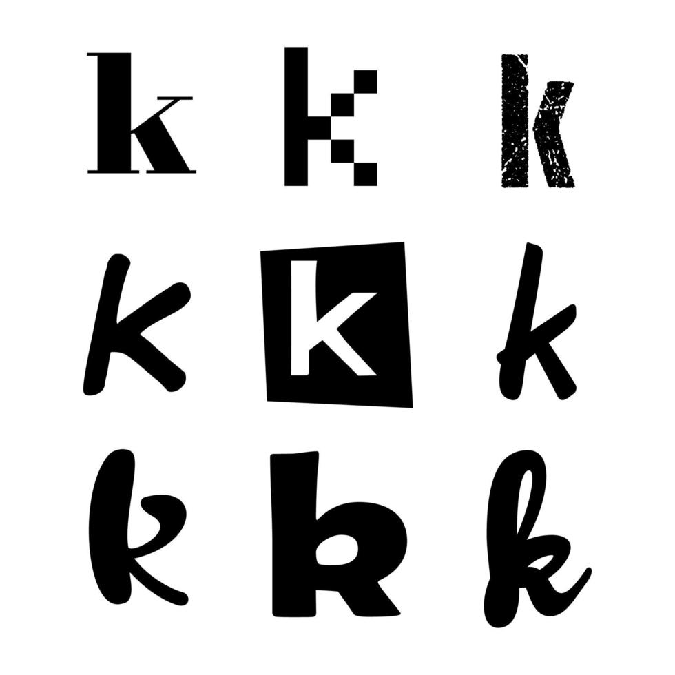 Small Letter K Alphabet Design vector