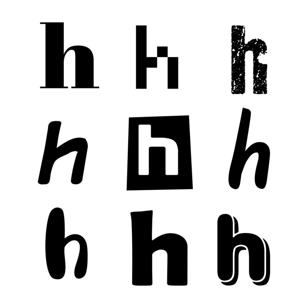 Small Letter H Alphabet Design vector