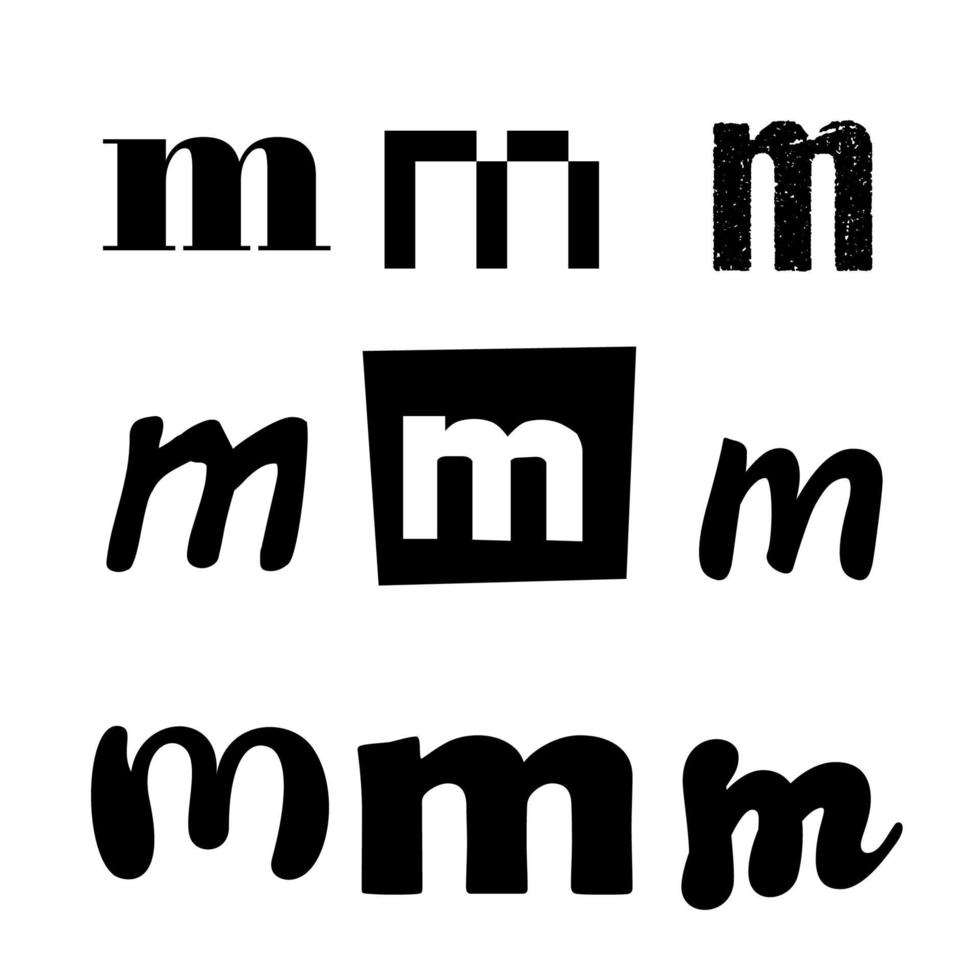 Small Letter M Alphabet Design vector