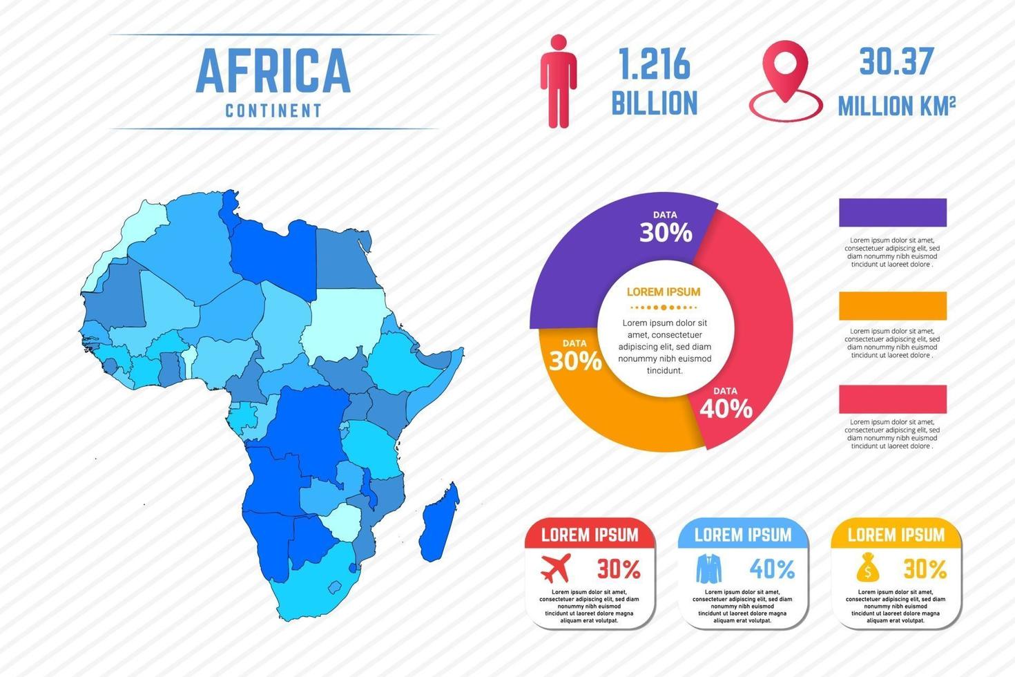 Colorful Africa Map Infographic Template vector