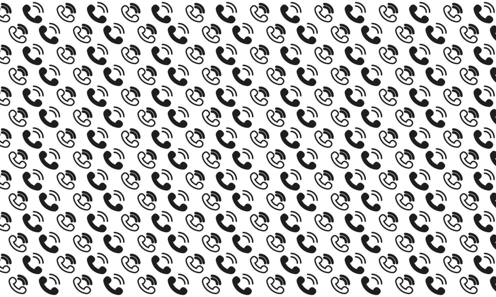 Black and White Phone Call Seamless Pattern vector