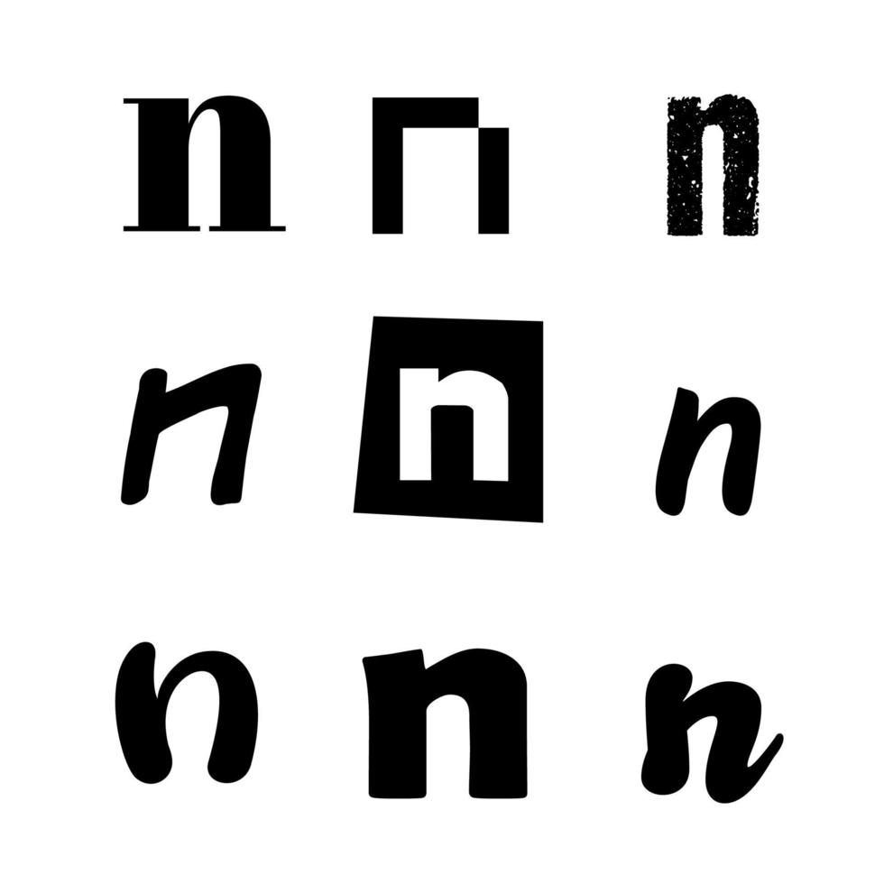 Small Letter N Alphabet Design vector