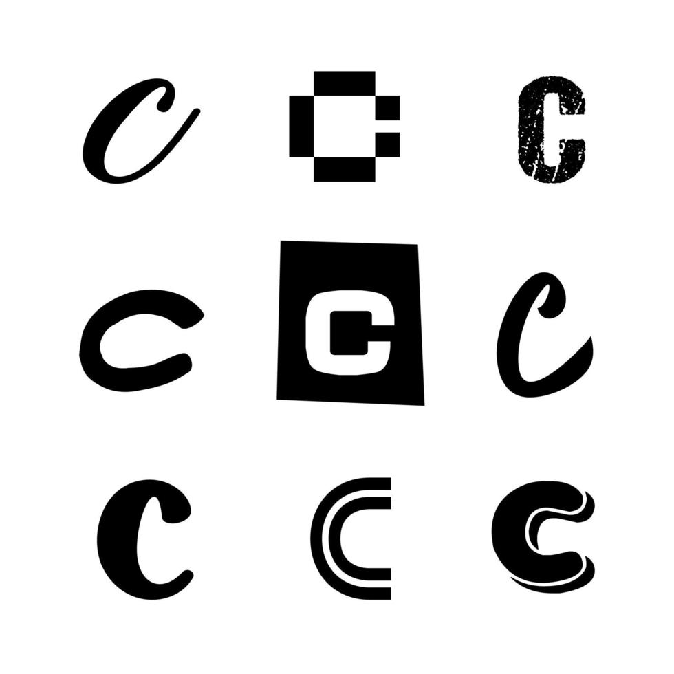 Small Letter C Alphabet Design vector