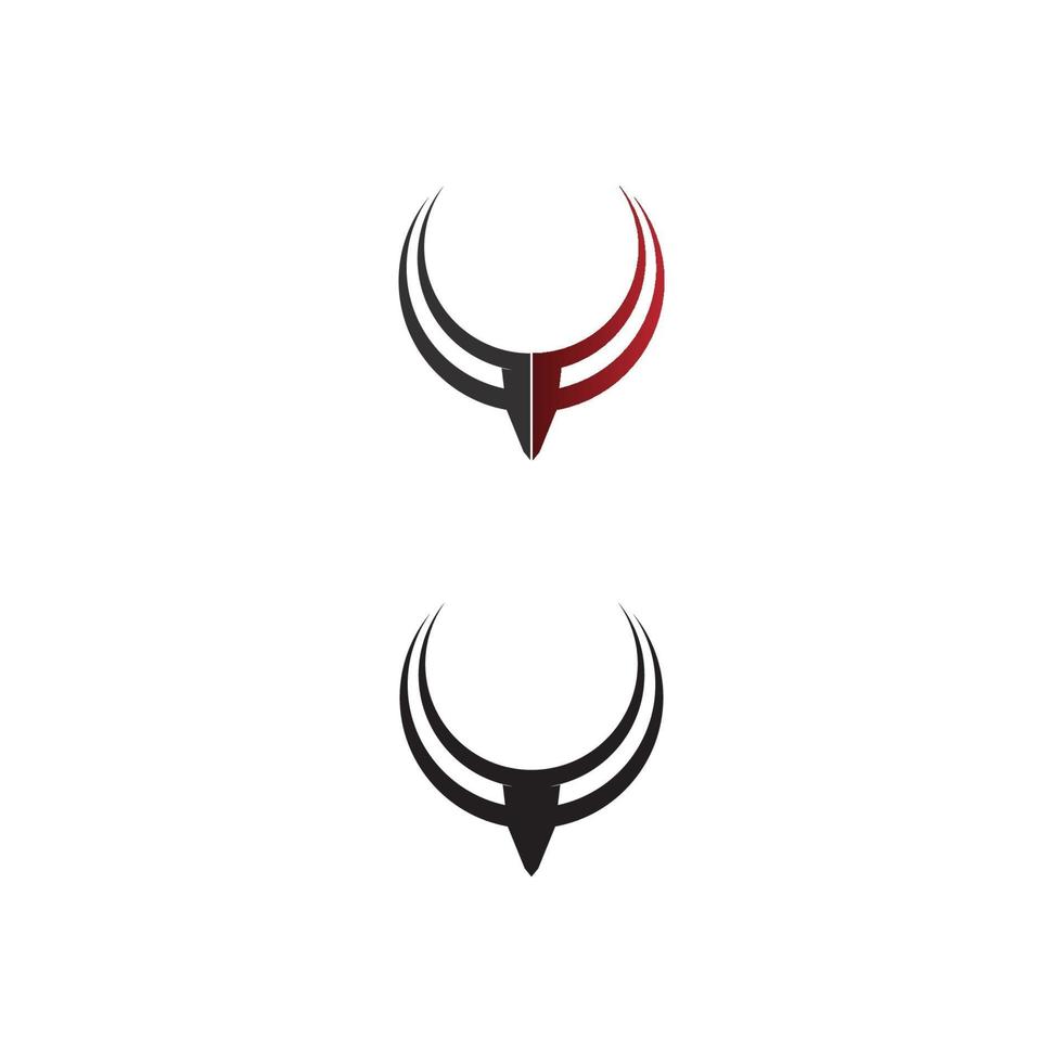 Bull and buffalo head cow animal  sport logo vector