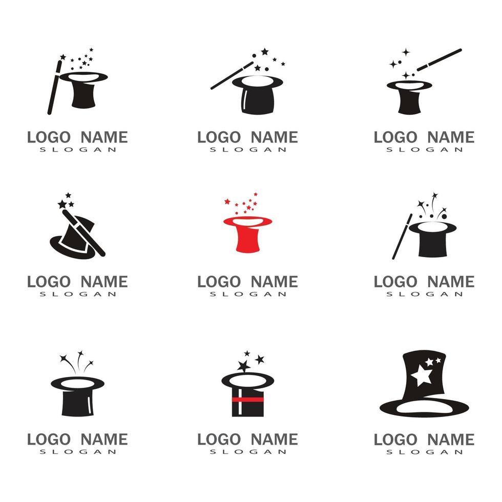 Wand magic hat Logo Template vector symbol design