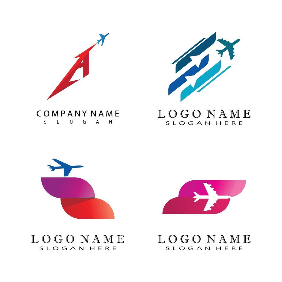 Airplane icon vector illustration design Logo Template