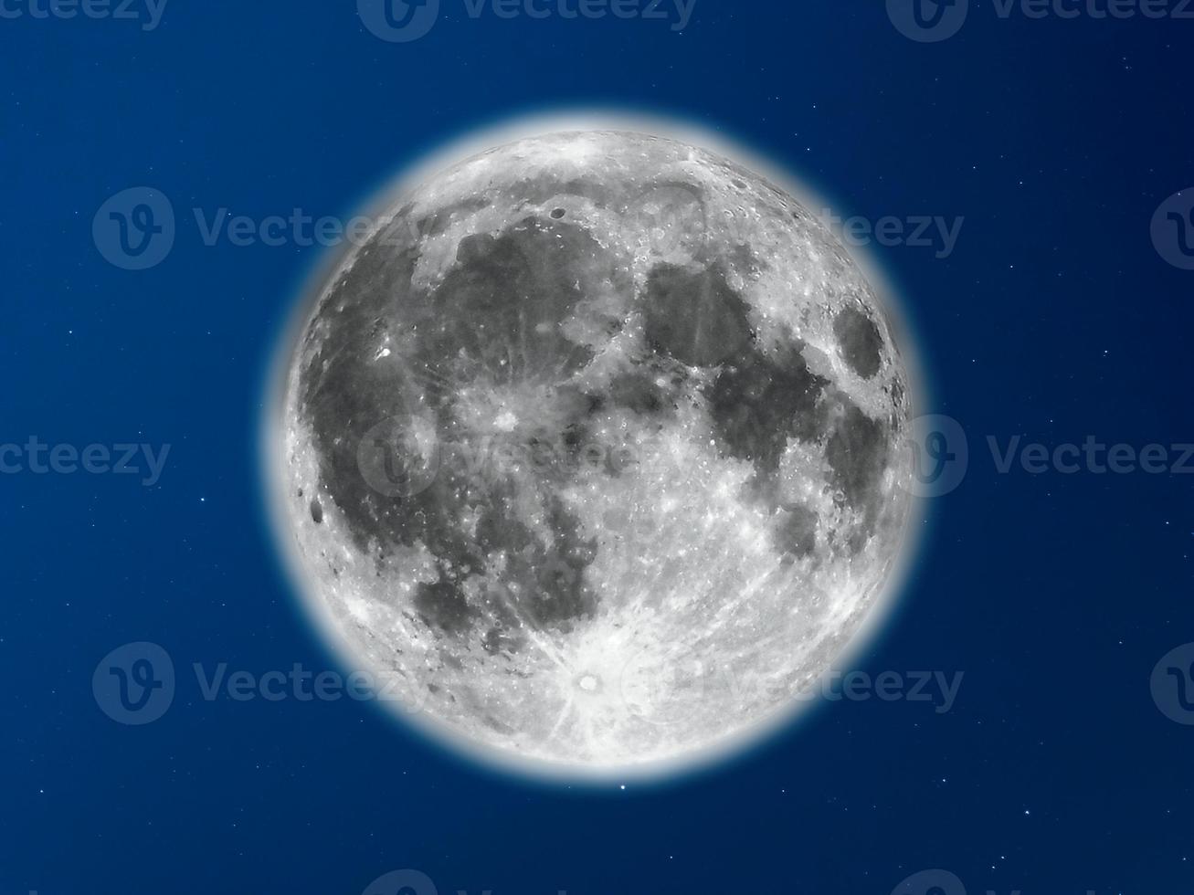 Full moon seen with telescope photo