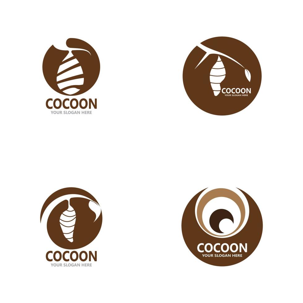 Cocoon icon and symbol vector template illustration