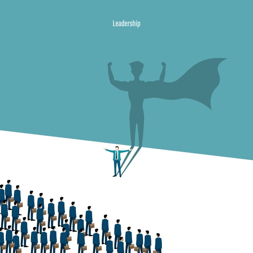 Businessman with superhero shadow vector