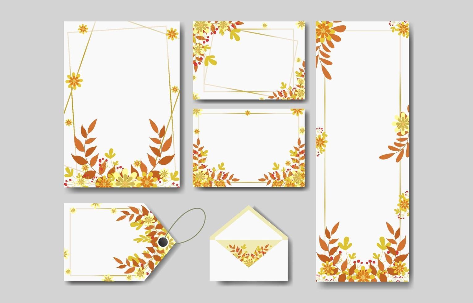Download Autumn Flower Wreath Card 3218866 Vector Art at Vecteezy