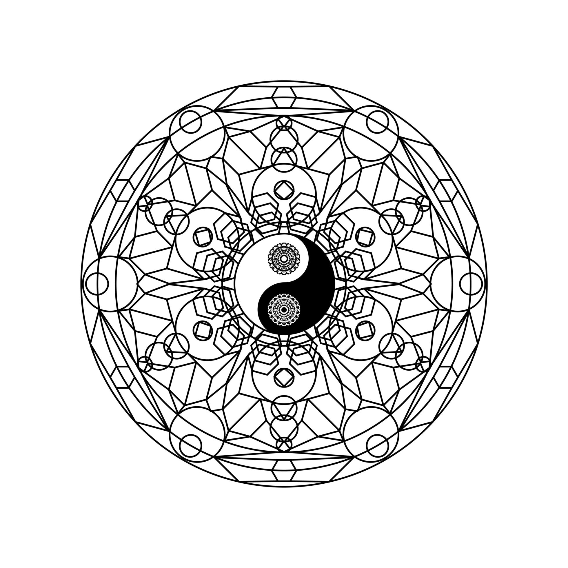 Yin Yang Symbol in Eastern Geometric Pattern 3218878 Vector Art at Vecteezy