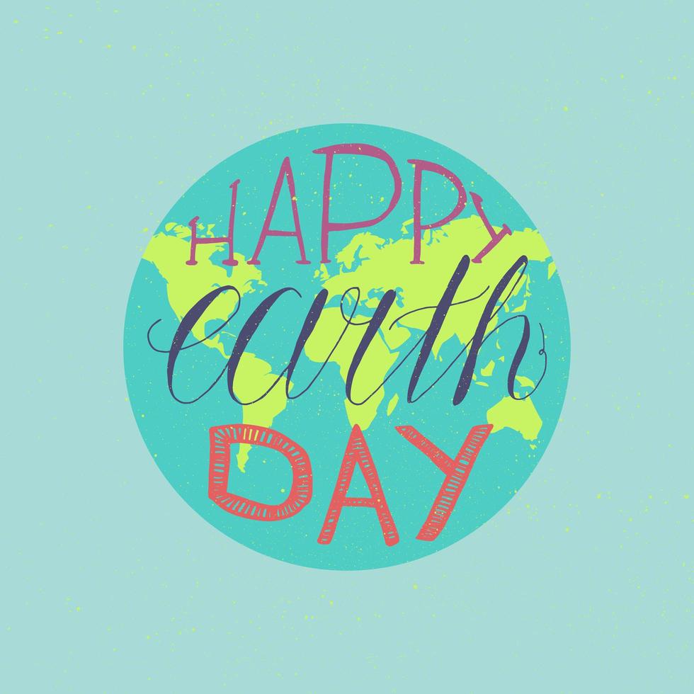 Happy Earth Day Lettering vector