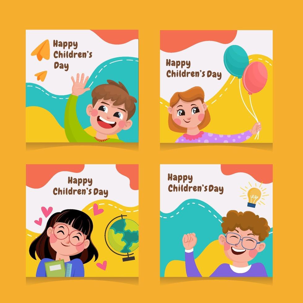 Children's Day Social Media Feeds vector