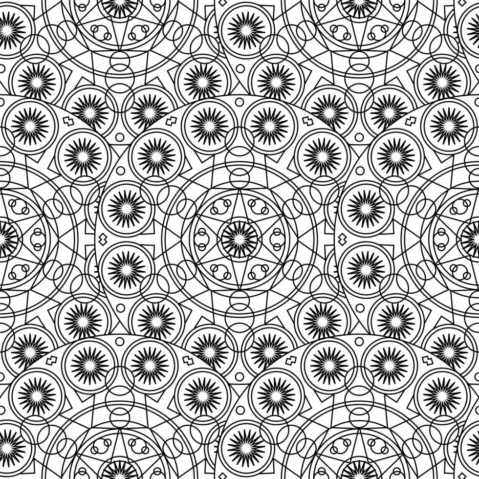 Black White Monochrome Mandala Boho Seamless Pattern vector