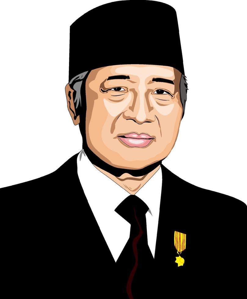 Vector illustration of Indonesia's second president Suharto