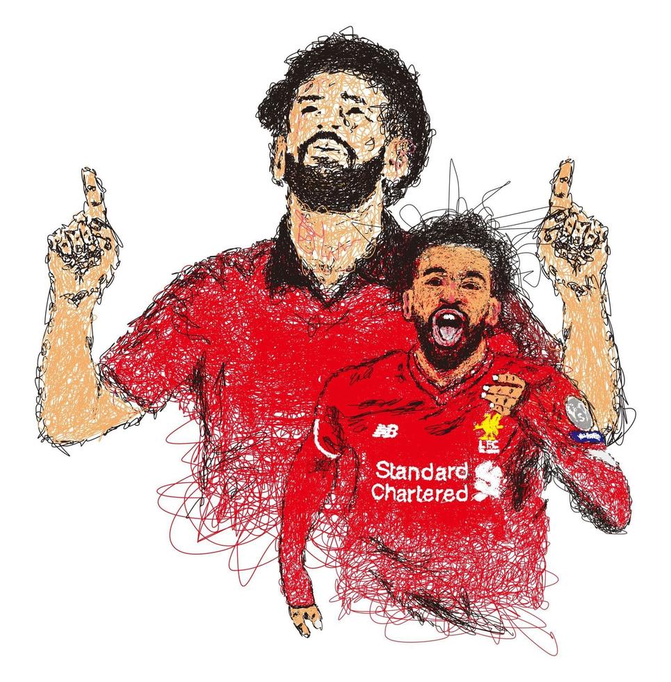 Scribble Art Ball player Illustration Vector Image