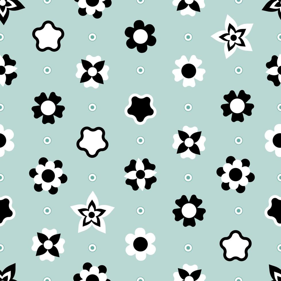 Cute floral abstract geometric seamless pattern vector
