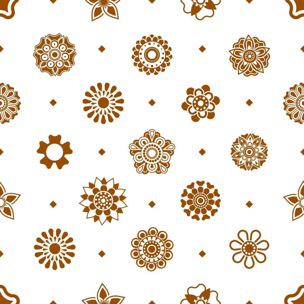 Caramel abstract floral snowflake pattern design vector