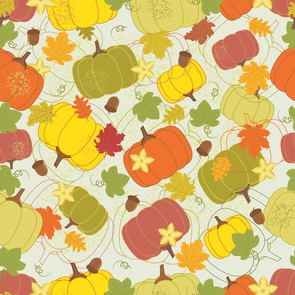 colorido, calabaza, otoño, seamless, patrón vector