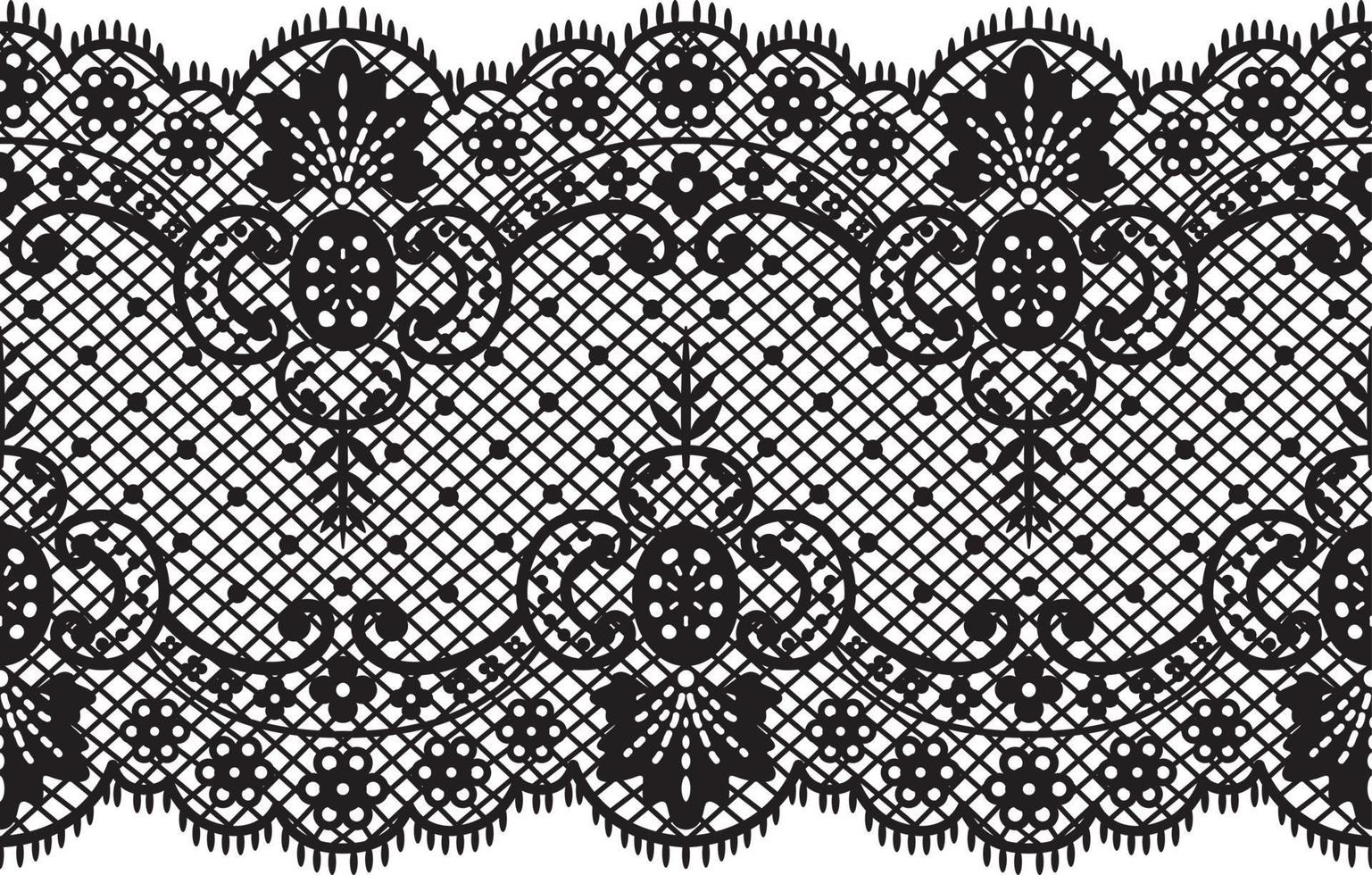 Seamless flower lace pattern brush for fashion illustration vector