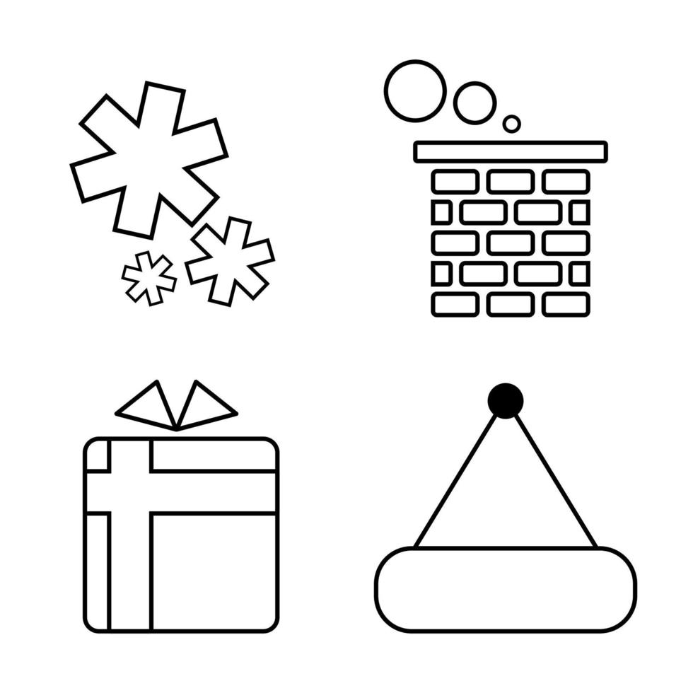 conjunto de iconos de navidad, diseño plano vector