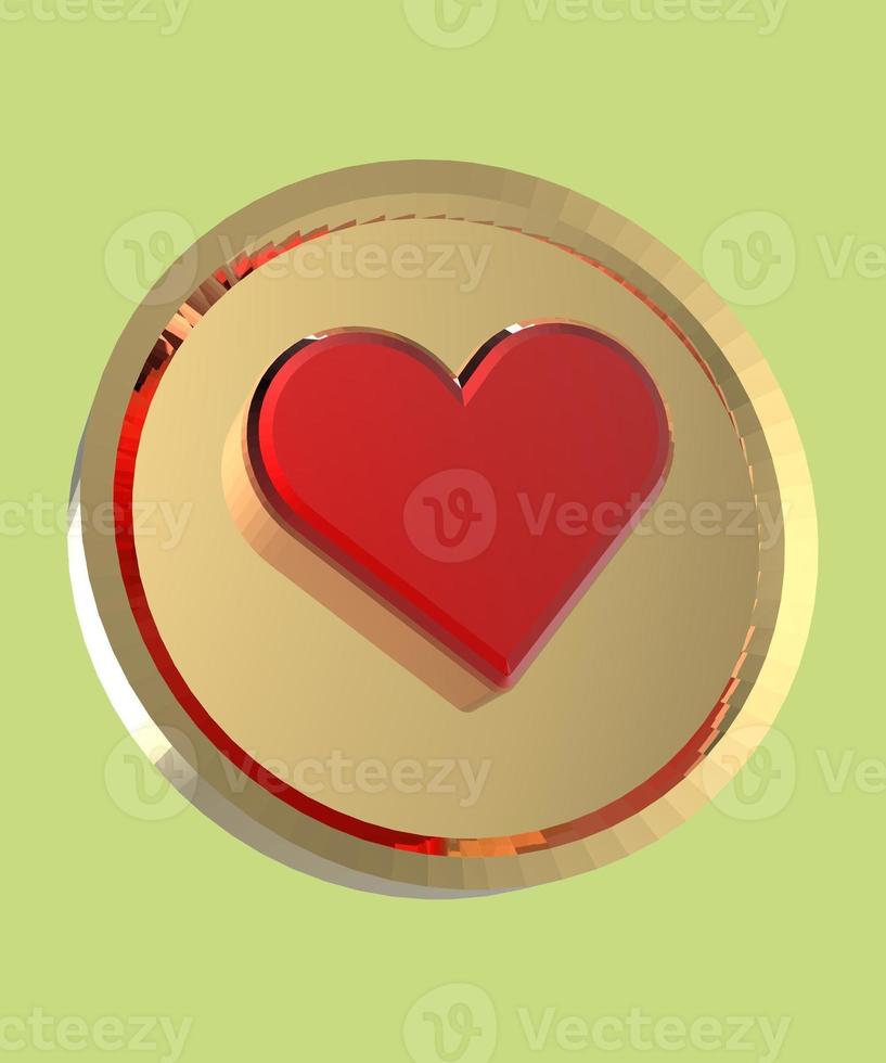 3d rendering heart icon social media photo