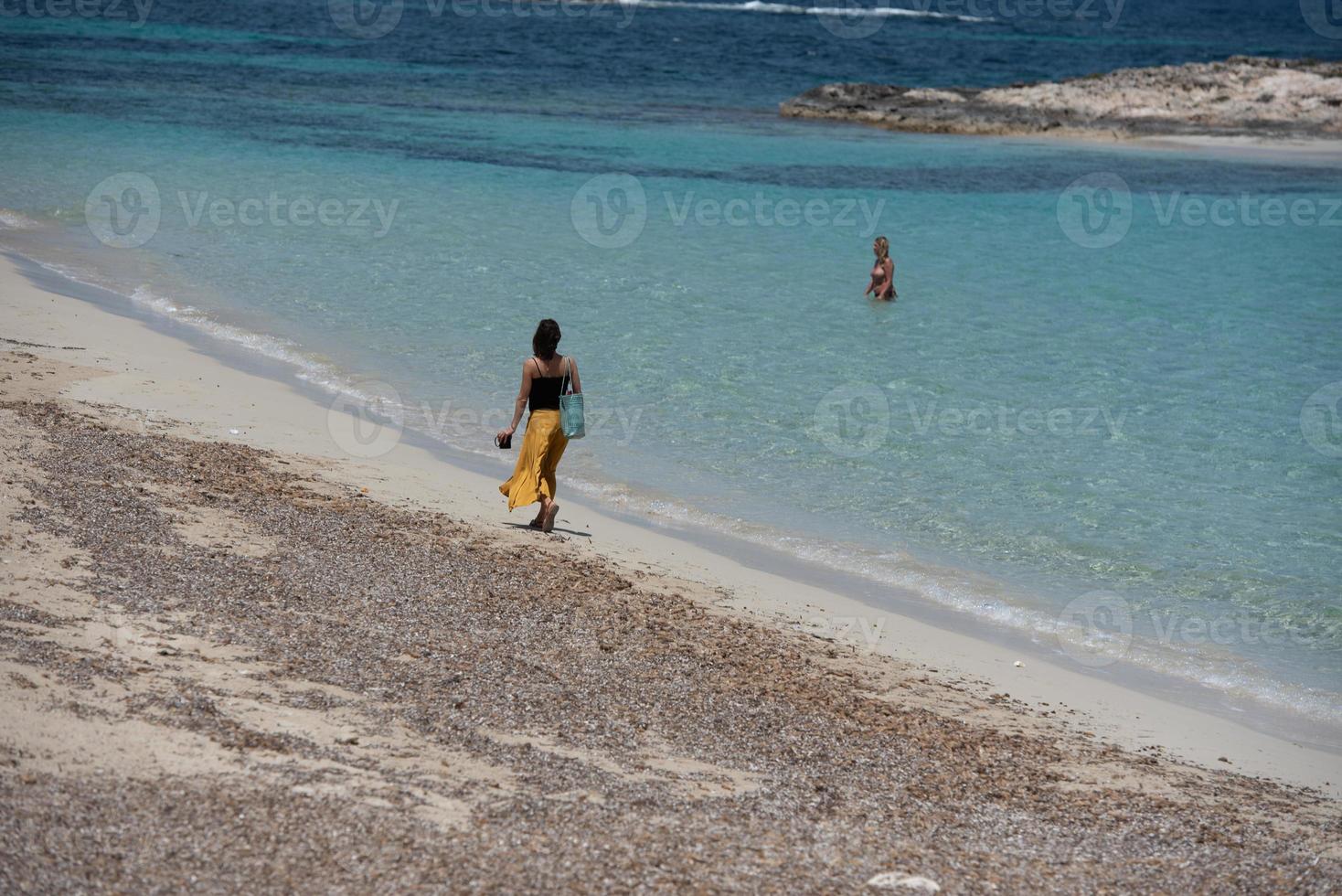 Es Pujols beach in Formentera in summer 2021 photo