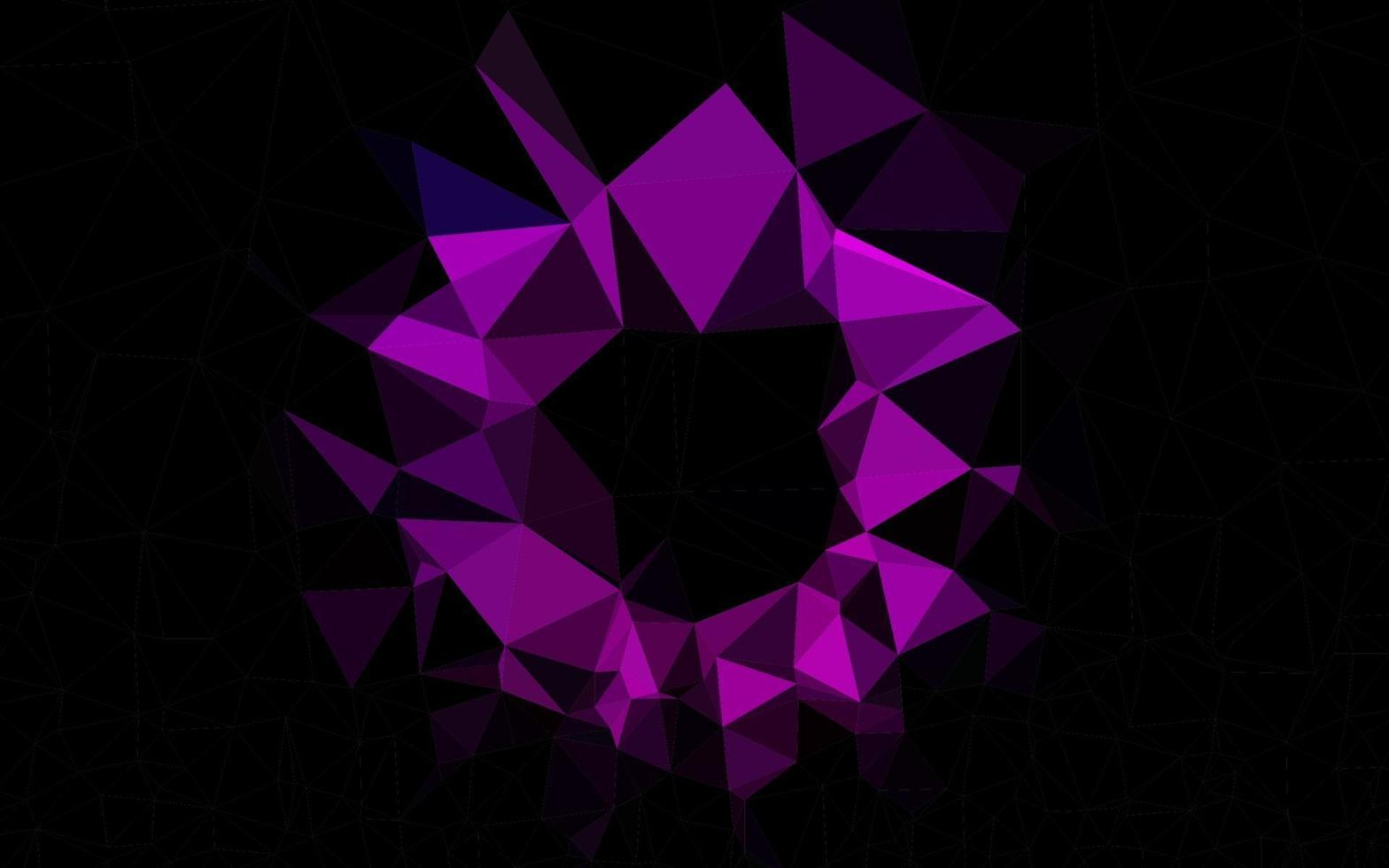 Dark Purple vector shining triangular pattern.