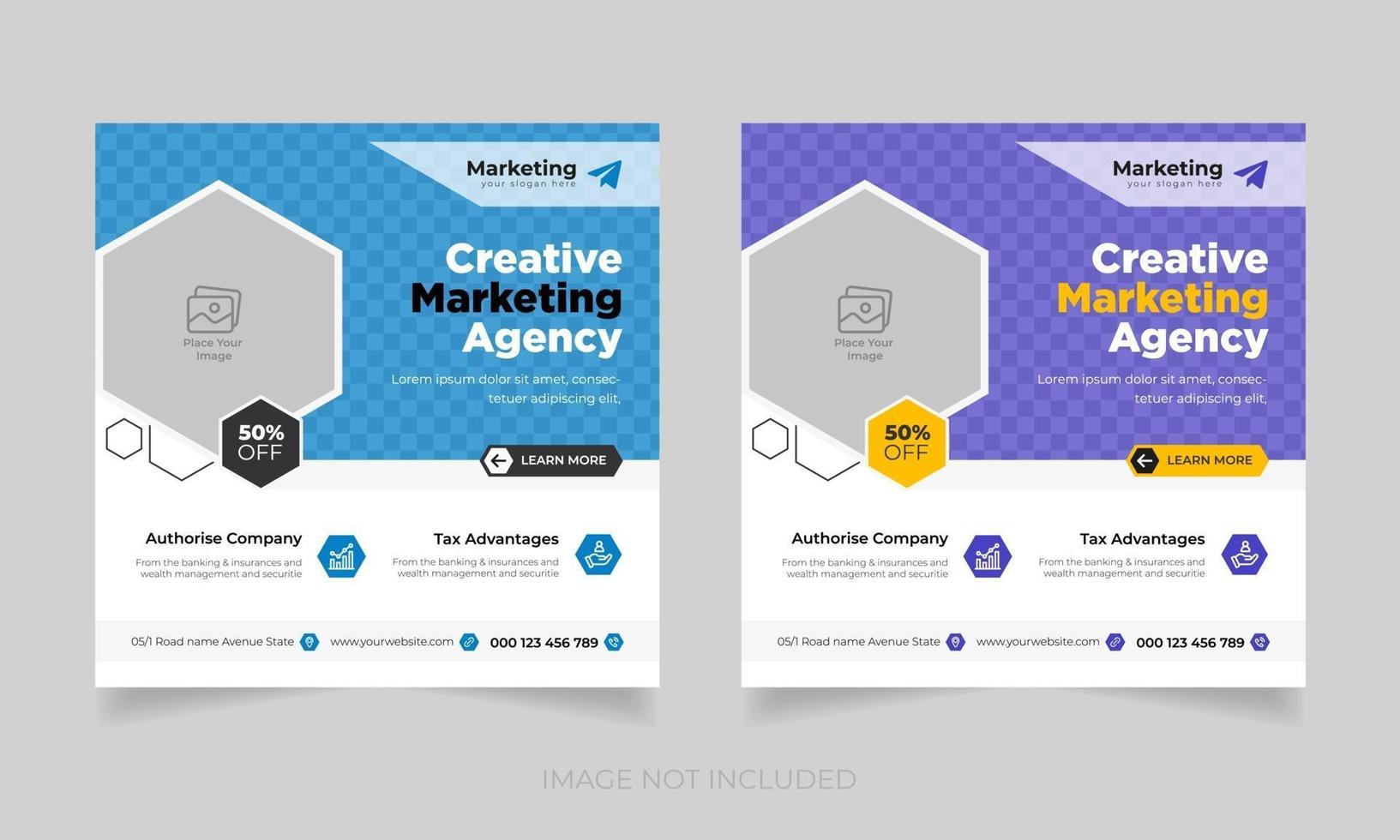 Digital marketing live webinar and corporate social media post vector