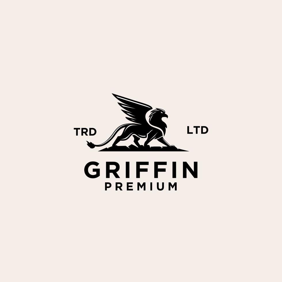 logotipo vintage premium de grifo vector