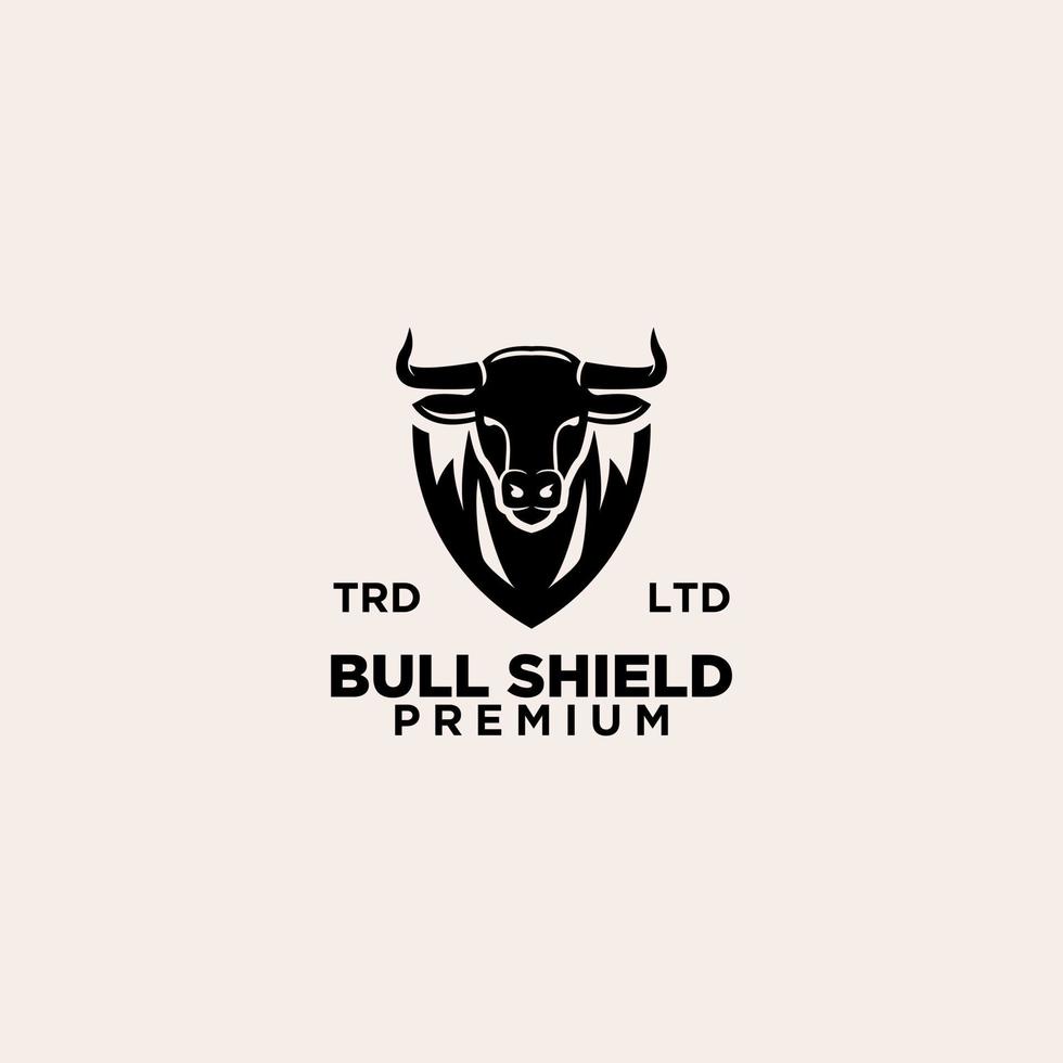 bull shield premium vintage logo vector