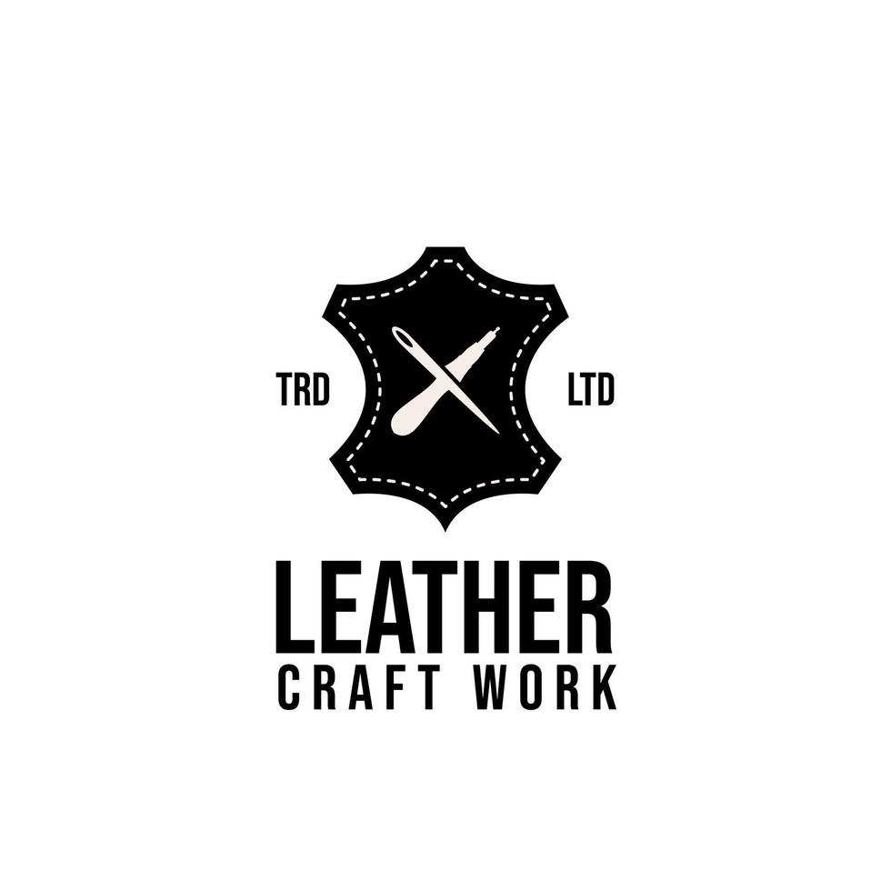 diseño de icono de logotipo de artesanía de cuero vector