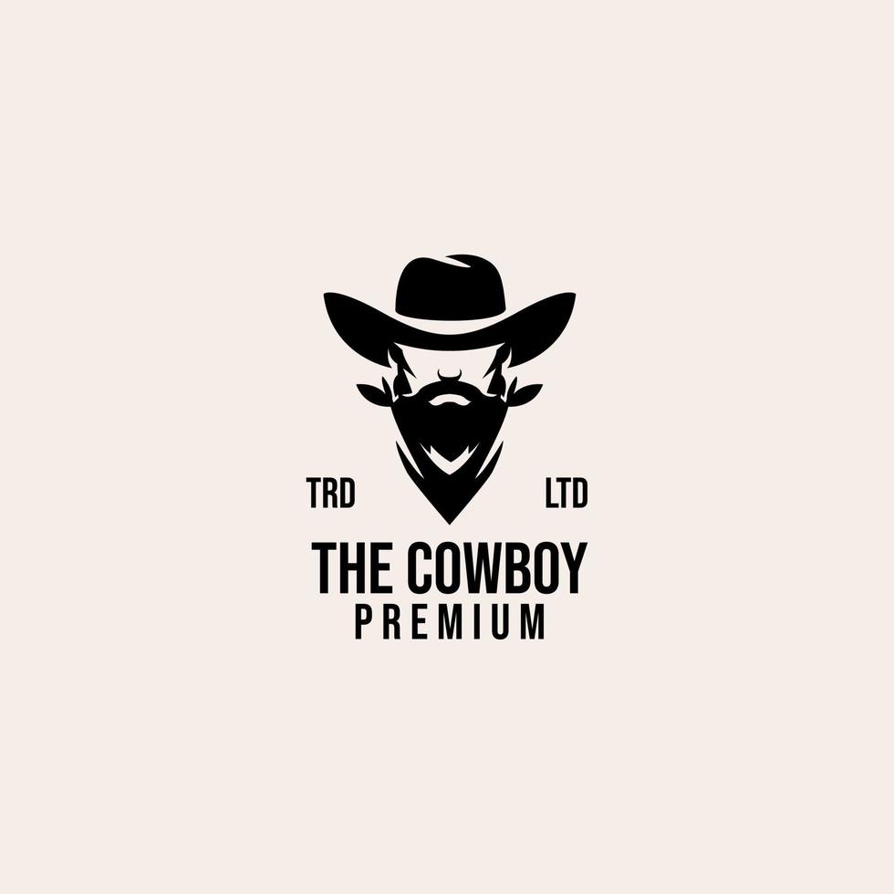 cowboy head vintage premium logo vector
