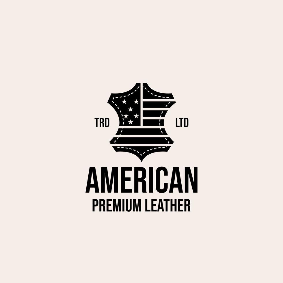 logotipo premium de cuero americano vector