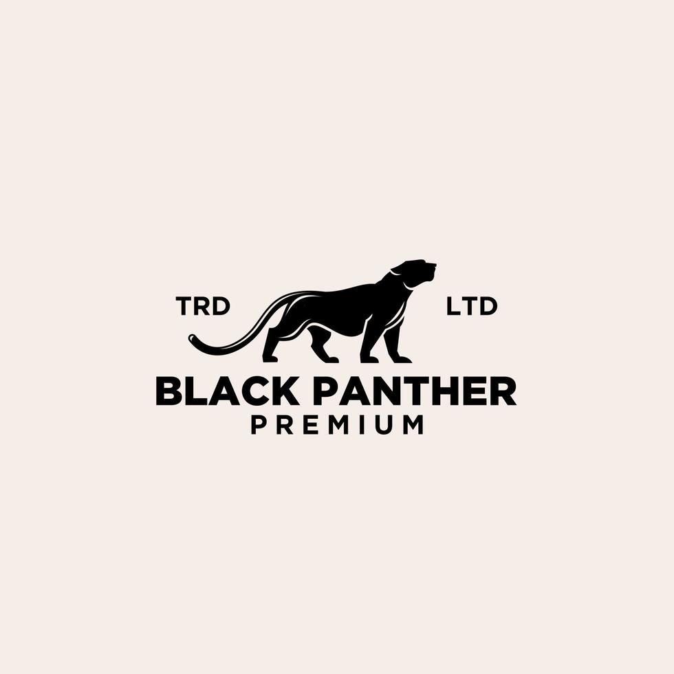 logo premium vintage de pantera negra vector