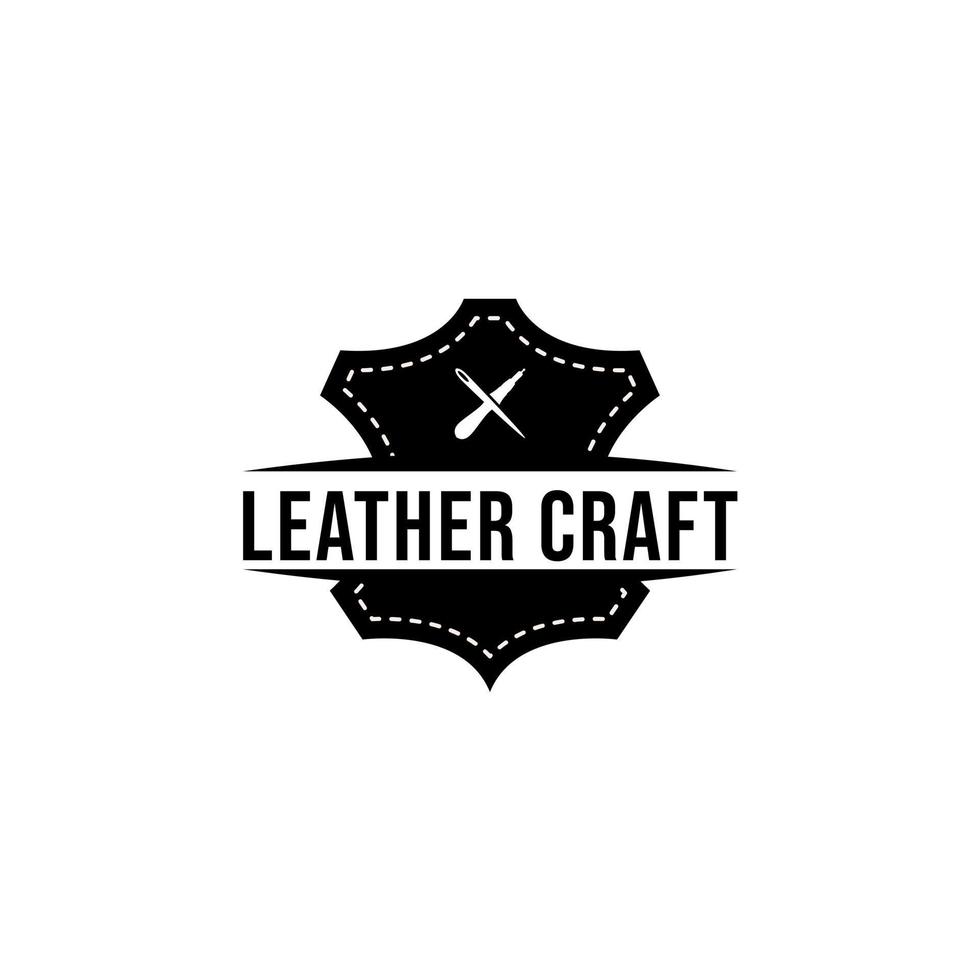 leather craft logo icon design vector