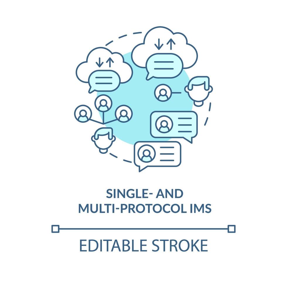 Protocolo único y multiprotocolo im concepto azul icono vector