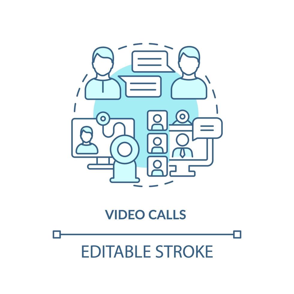 Video call blue concept icon vector