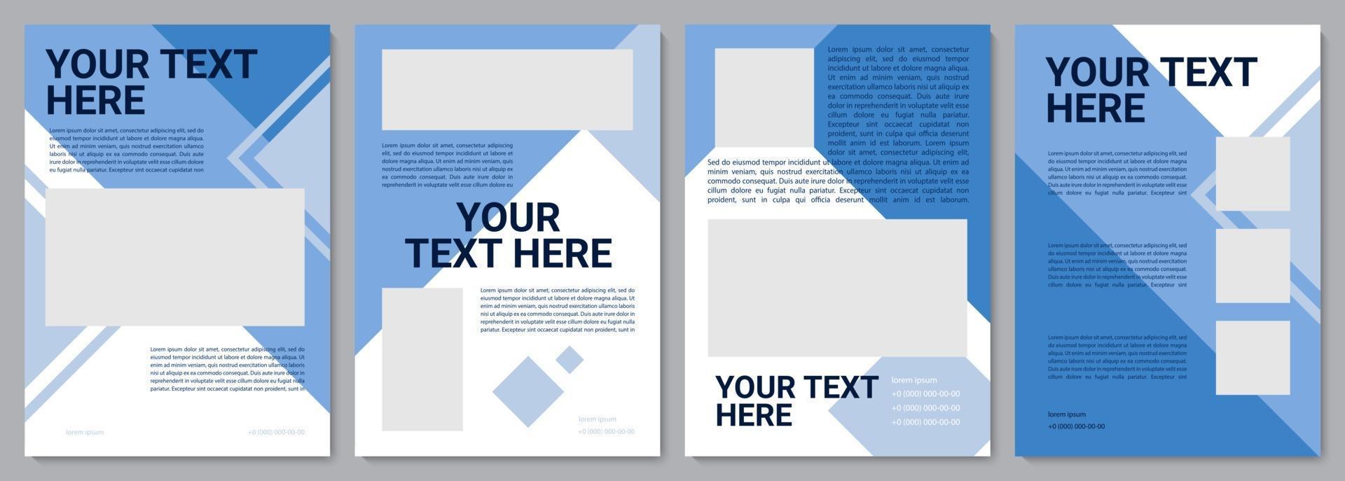 Blue marketing brochure template vector