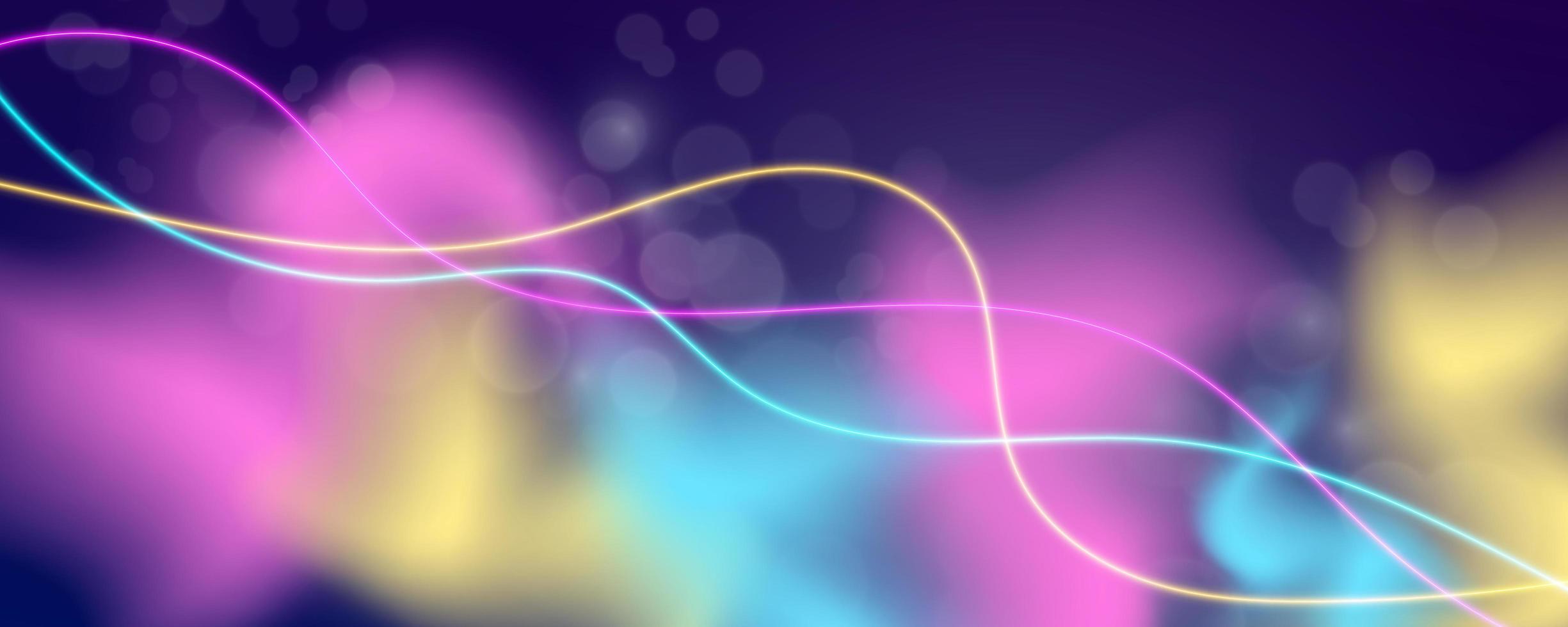 Abstract wave neon background. Glowing lines. Vector illustration