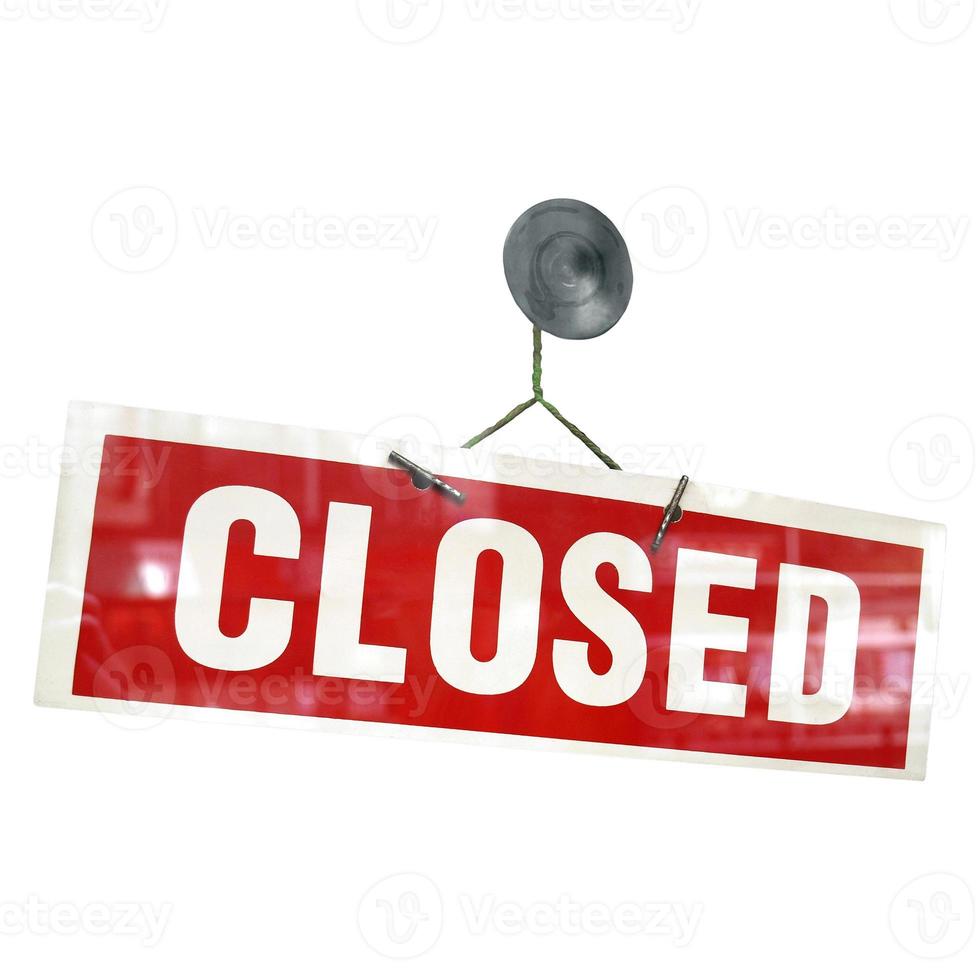 Closed shop sign isolated photo