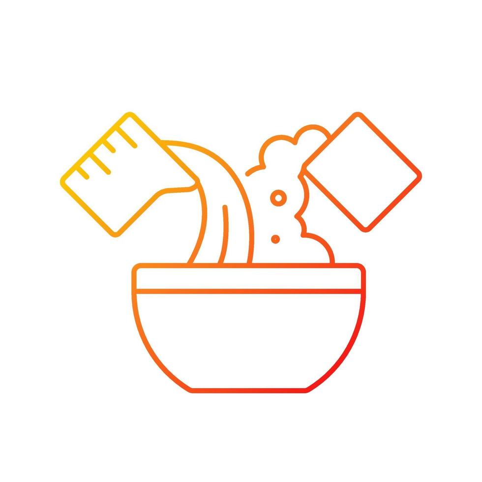 Mixing cooking ingredient gradient linear vector icon