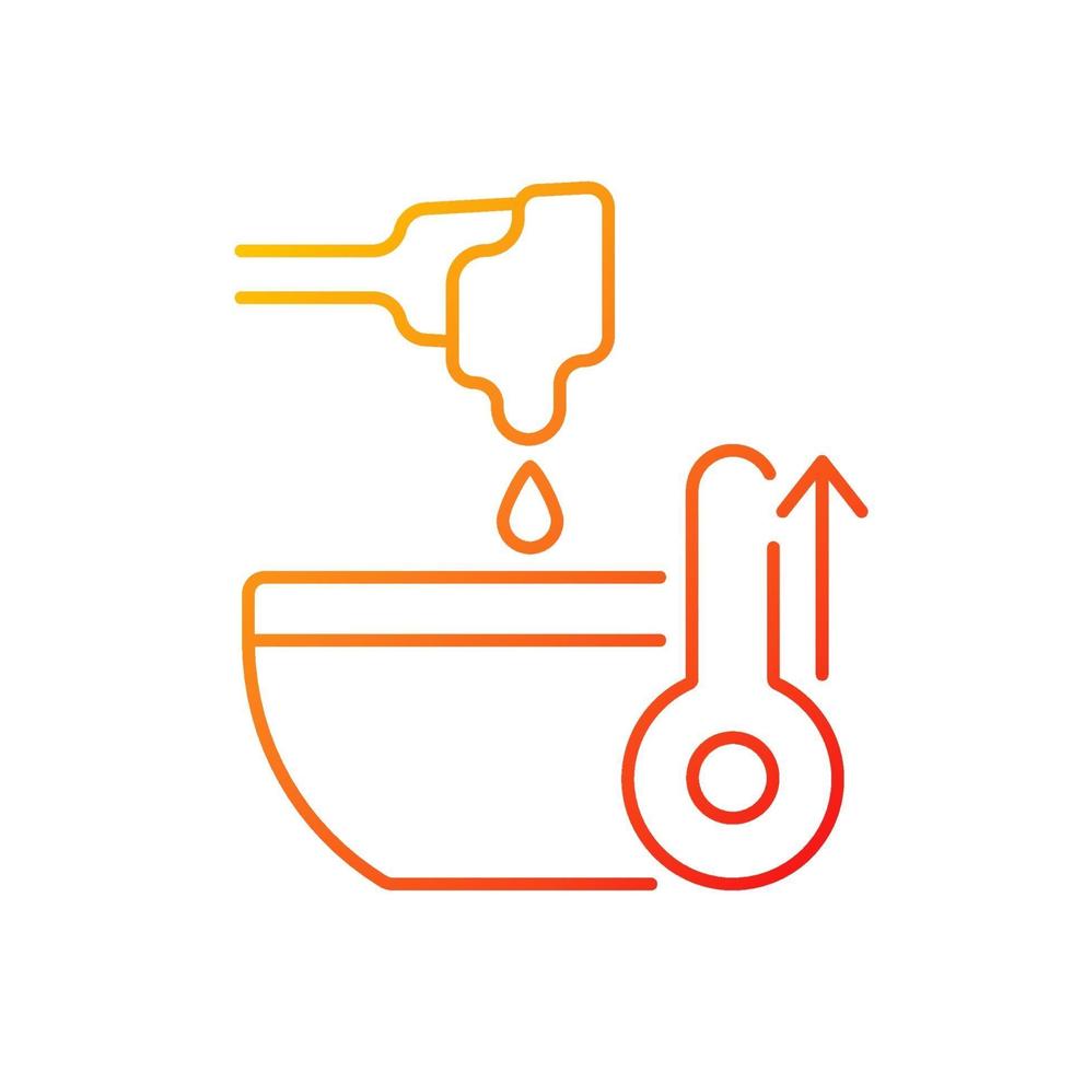 Melt cooking ingredient gradient linear vector icon