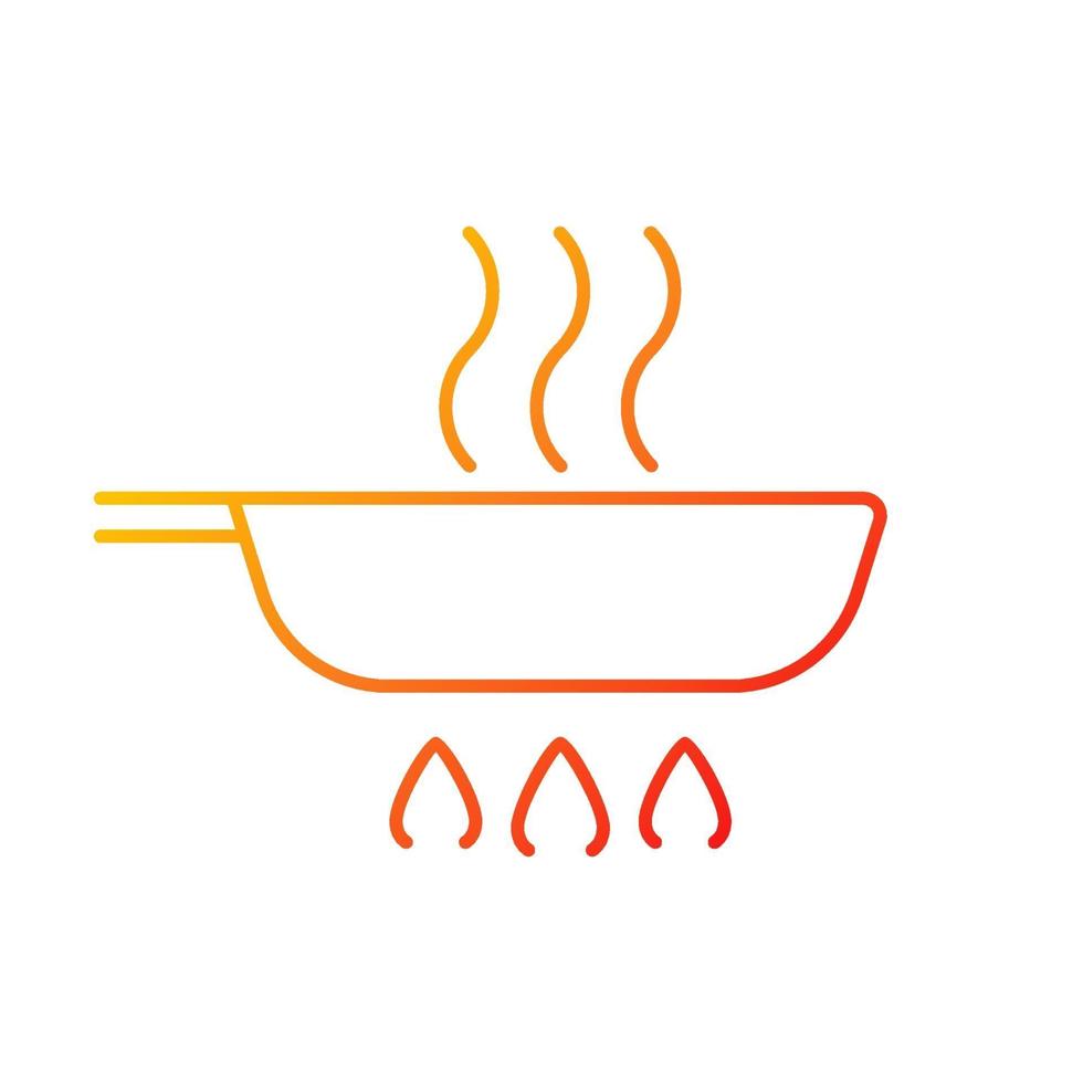 Fry pan gradient linear vector icon