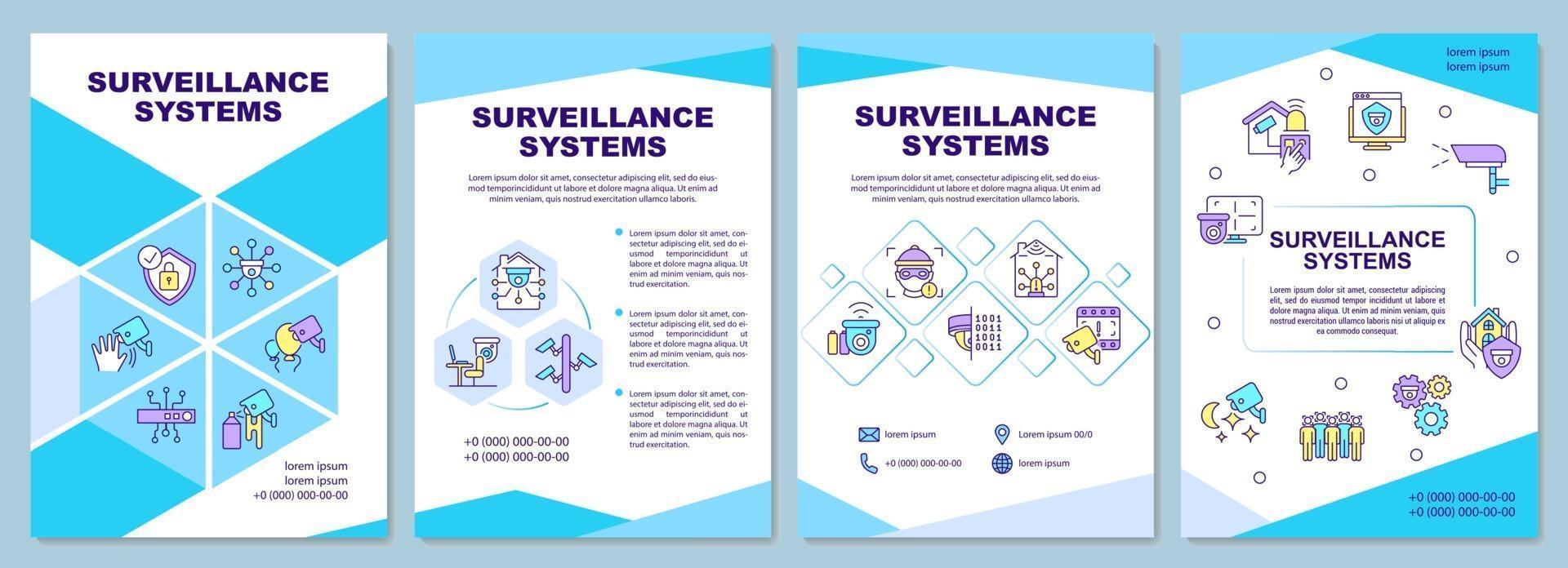 Surveillance systems brochure template vector