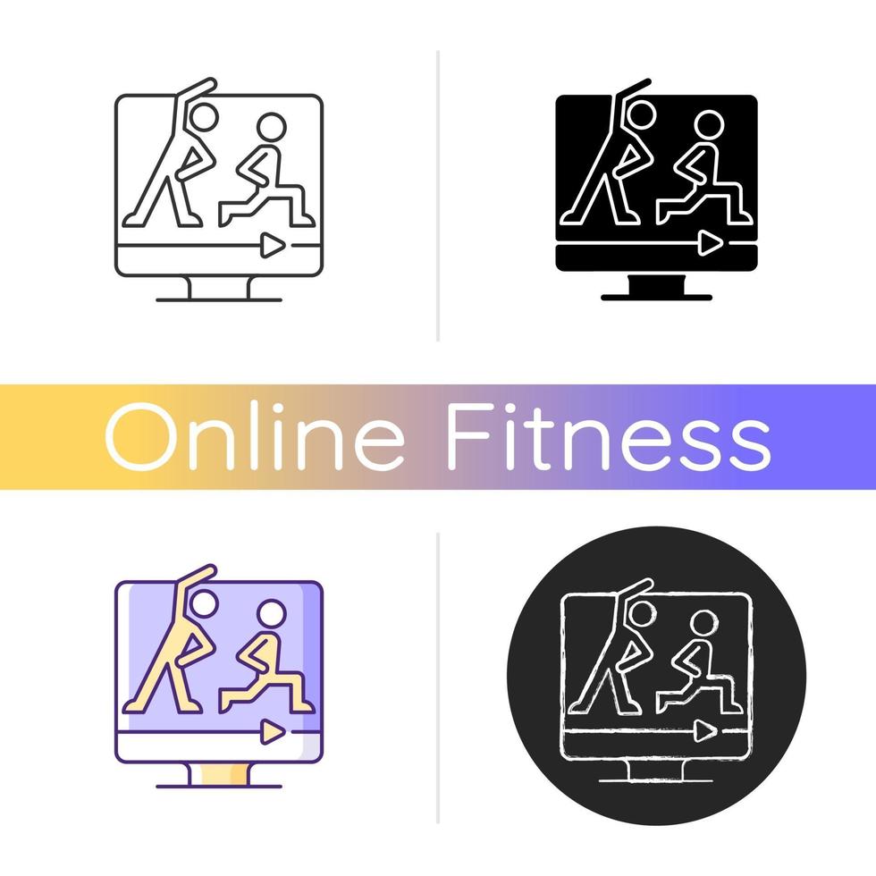 Online fitness classes icon. vector